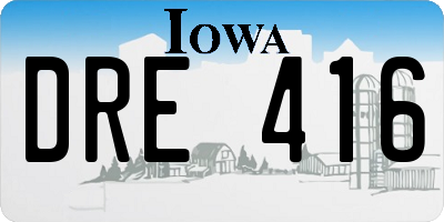 IA license plate DRE416