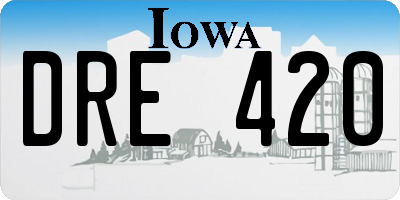 IA license plate DRE420