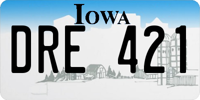 IA license plate DRE421