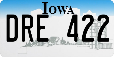 IA license plate DRE422