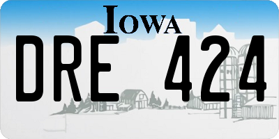 IA license plate DRE424