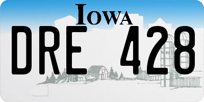 IA license plate DRE428