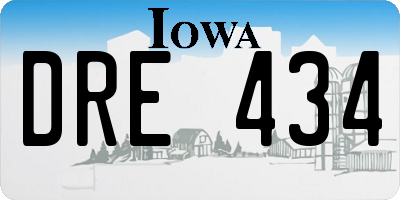 IA license plate DRE434