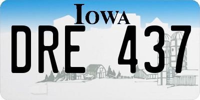 IA license plate DRE437