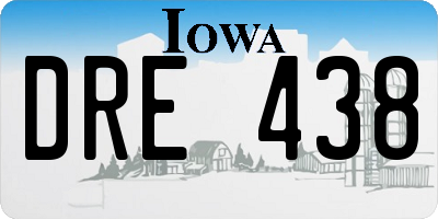 IA license plate DRE438