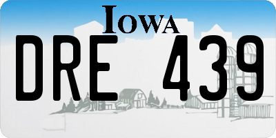 IA license plate DRE439
