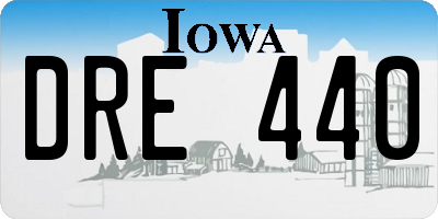 IA license plate DRE440