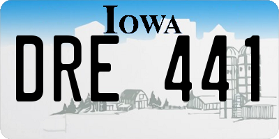 IA license plate DRE441