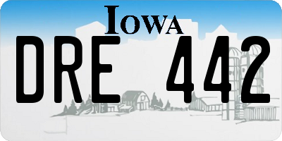 IA license plate DRE442
