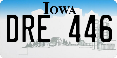 IA license plate DRE446