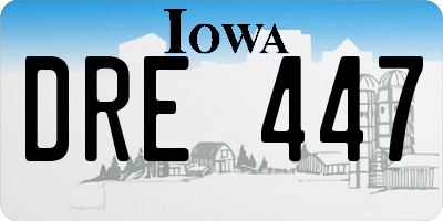 IA license plate DRE447