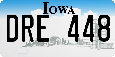 IA license plate DRE448