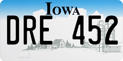 IA license plate DRE452
