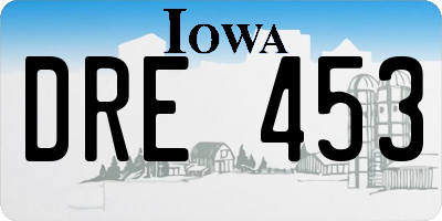 IA license plate DRE453