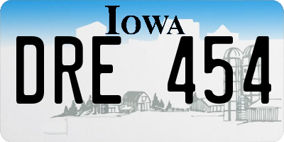 IA license plate DRE454