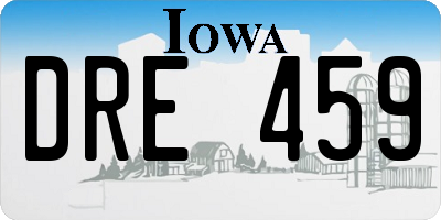IA license plate DRE459