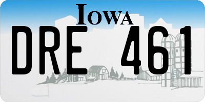 IA license plate DRE461