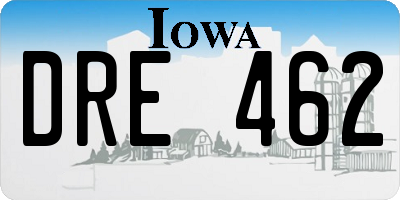IA license plate DRE462