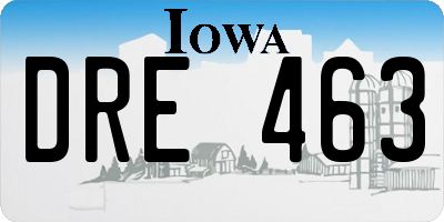 IA license plate DRE463