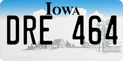IA license plate DRE464