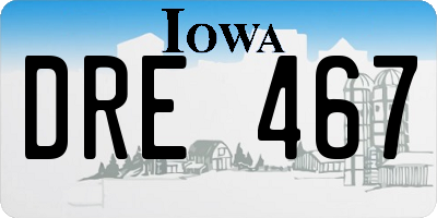 IA license plate DRE467