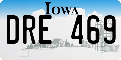 IA license plate DRE469