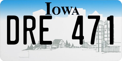 IA license plate DRE471