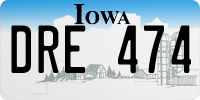 IA license plate DRE474