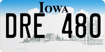 IA license plate DRE480