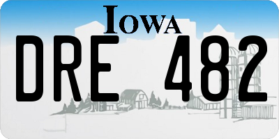 IA license plate DRE482