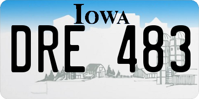 IA license plate DRE483