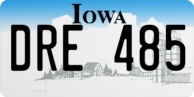 IA license plate DRE485