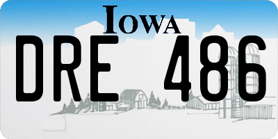 IA license plate DRE486