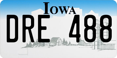 IA license plate DRE488