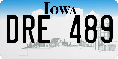 IA license plate DRE489