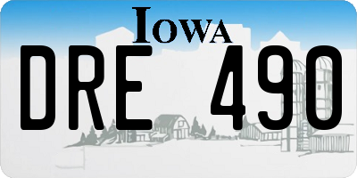 IA license plate DRE490