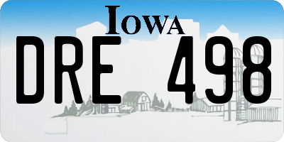 IA license plate DRE498