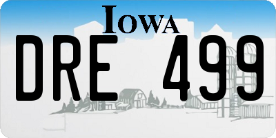 IA license plate DRE499