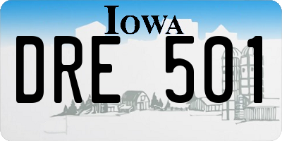 IA license plate DRE501
