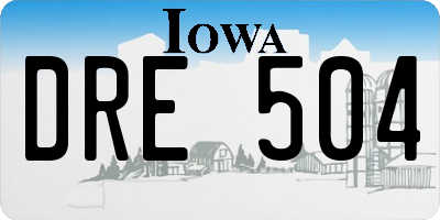 IA license plate DRE504