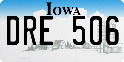 IA license plate DRE506