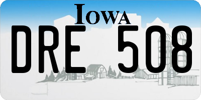 IA license plate DRE508