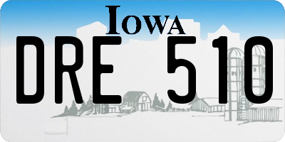 IA license plate DRE510