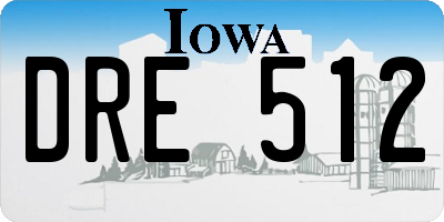 IA license plate DRE512