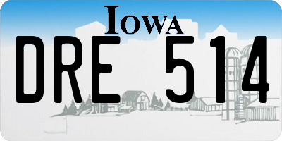 IA license plate DRE514