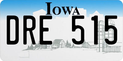 IA license plate DRE515