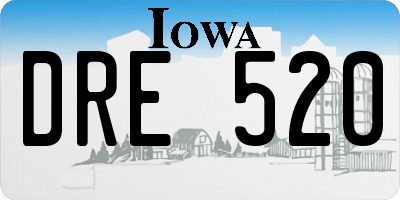IA license plate DRE520