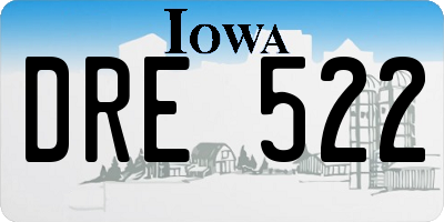 IA license plate DRE522
