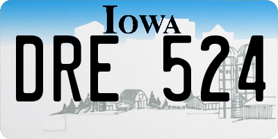 IA license plate DRE524