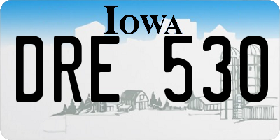 IA license plate DRE530